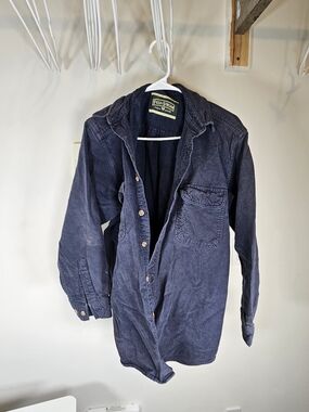 Field & Stream Dark Navy Corduroy Shirt Jacket Size L